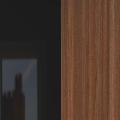 Black Gloss Front and Noche Walnut Base Unit