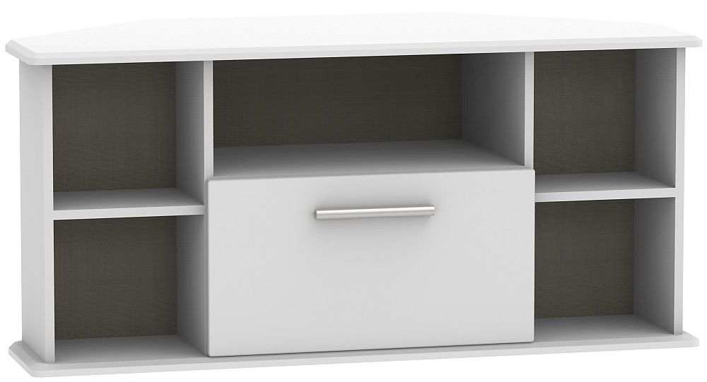 Knightsbridge Grey Matt 1 Drawer Corner TV Unit