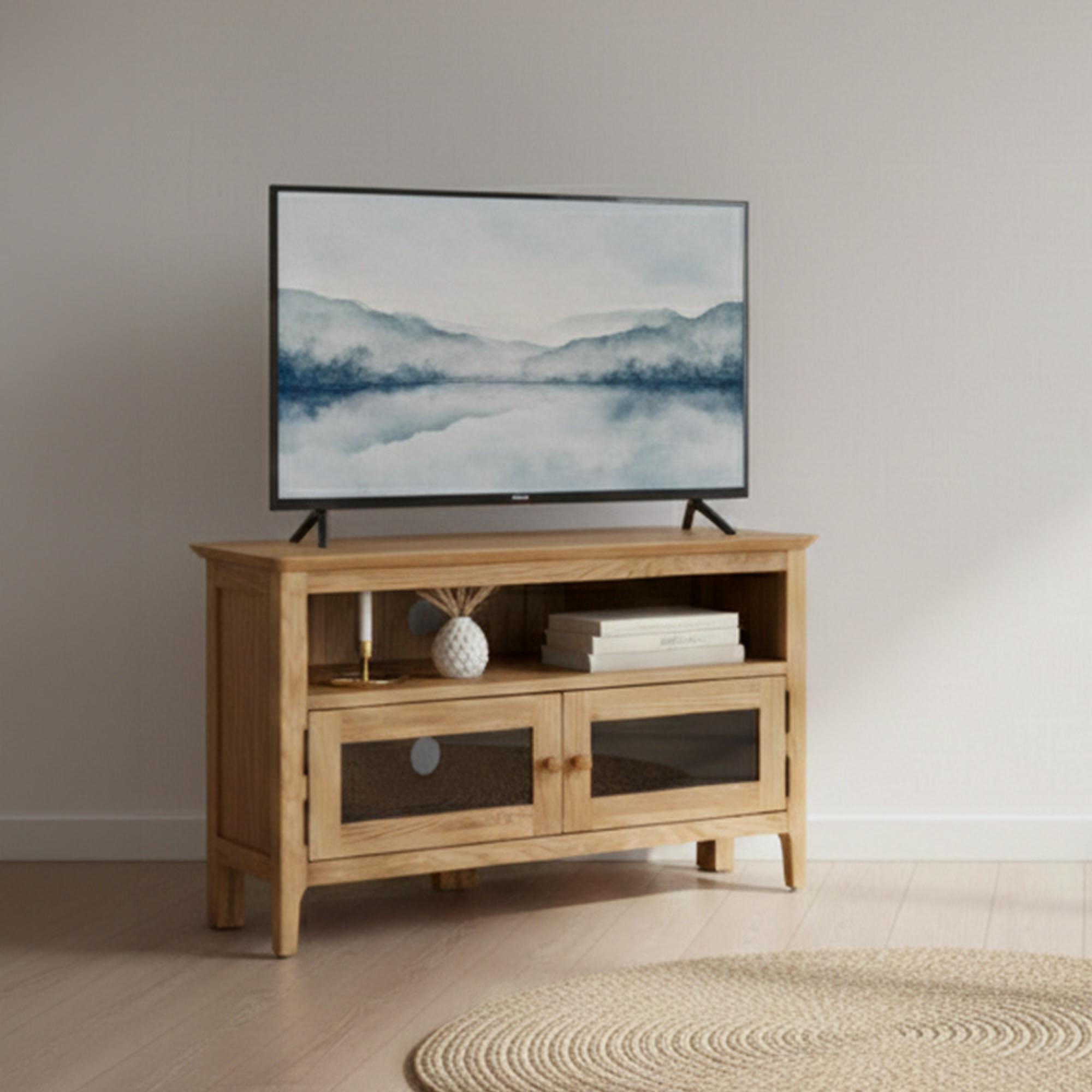 Wadsworth Oak 95cm Corner TV Unit