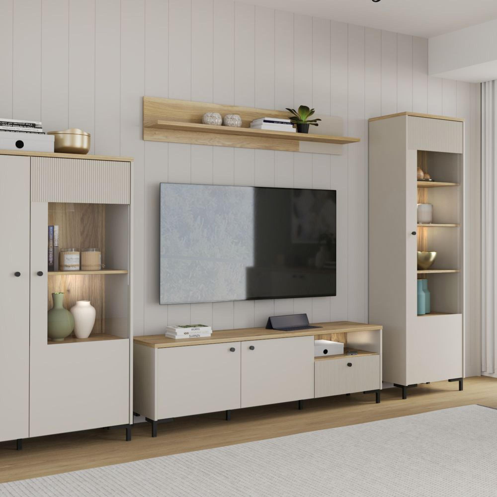 Bixbite Wall Shelf - Light Oak and Sand