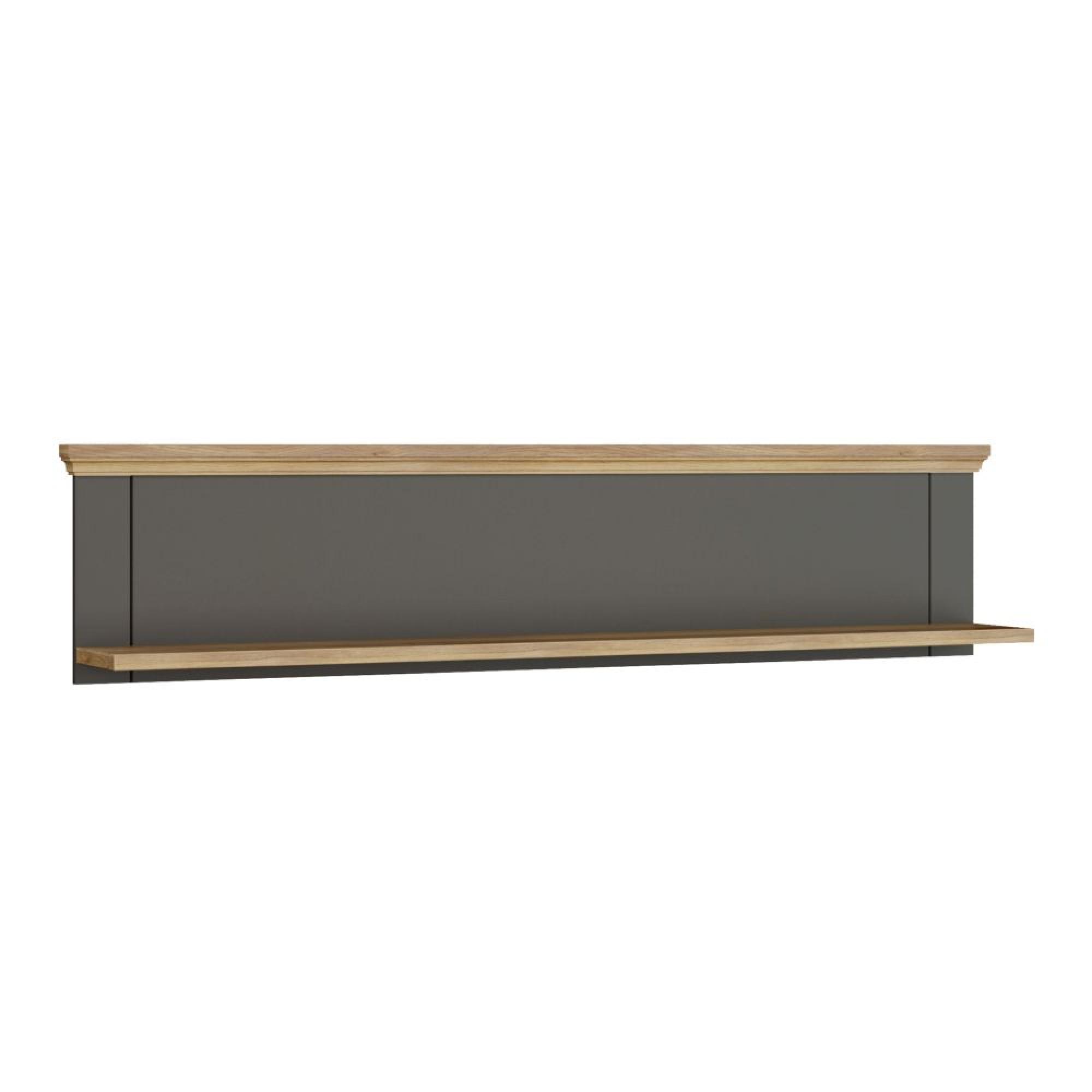 Pontypool Wall Shelf - Dark Grey and Light Oak