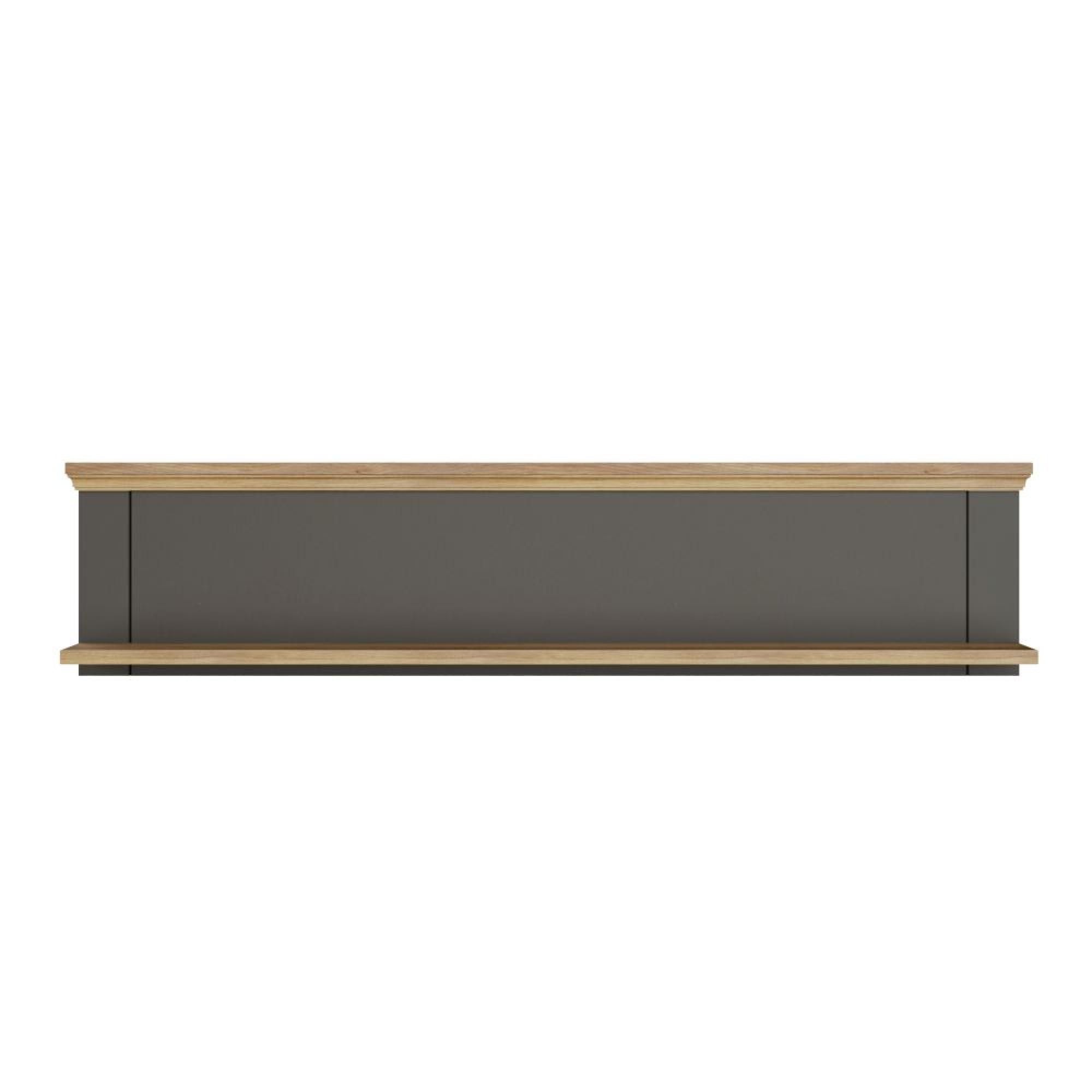 Pontypool Wall Shelf - Dark Grey and Light Oak