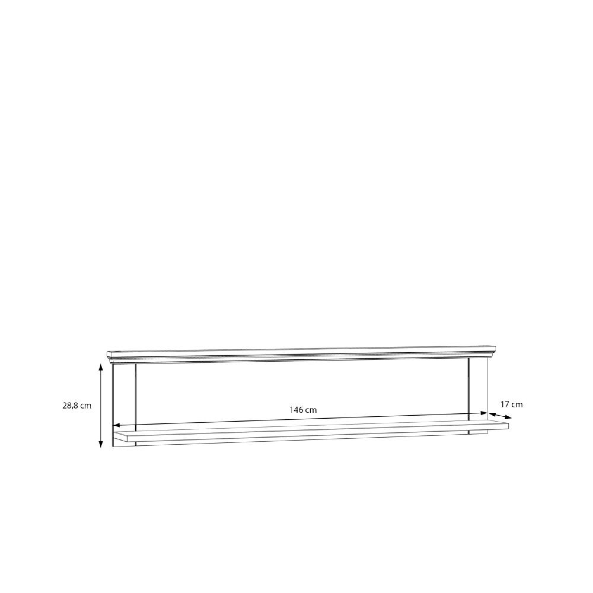 Pontypool Wall Shelf - Dark Grey and Light Oak