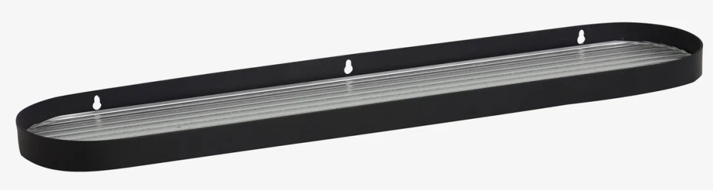 Sotra Wall Shelf - Black - Stainless Steel - Large