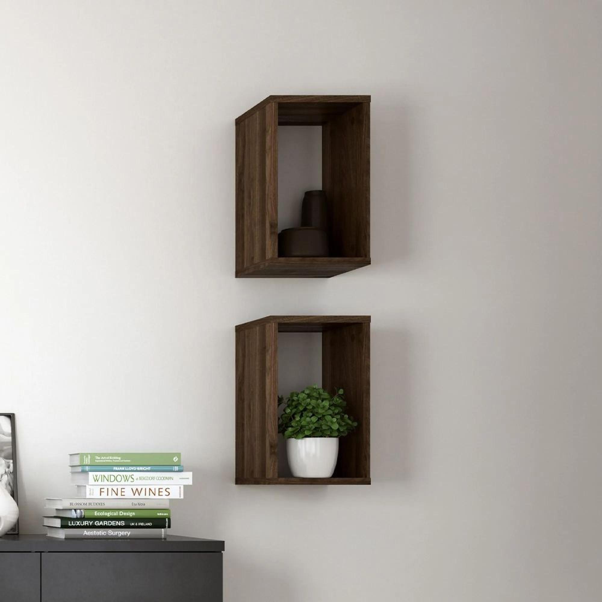 Roomers Wall Shelf Unit - Walnut