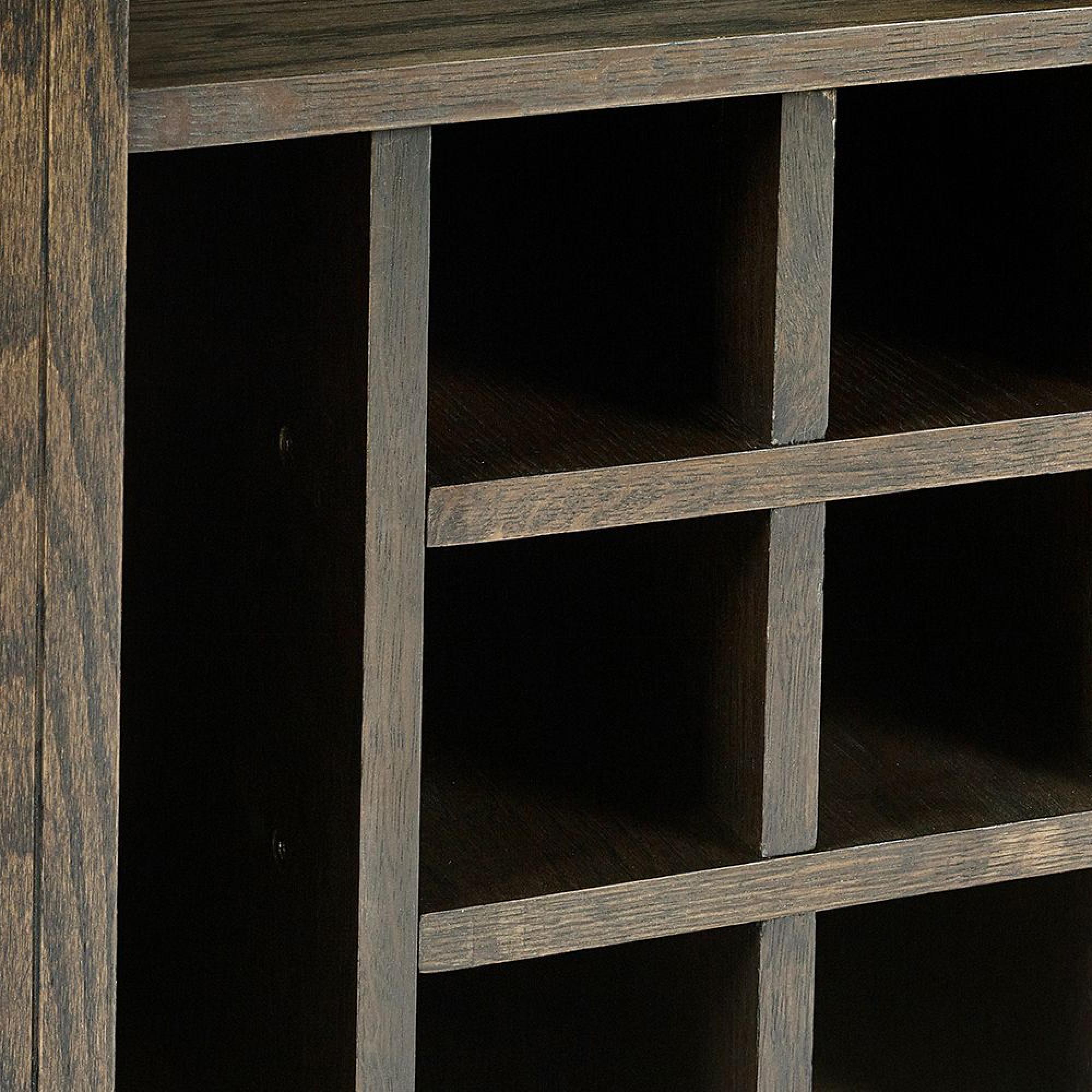 Arya Ribbed Dark Oak Wine Cabinet - 2 Door