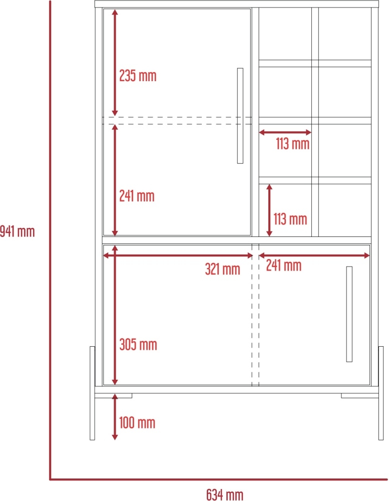 Harvard Drink Cabinet - Grey Wood