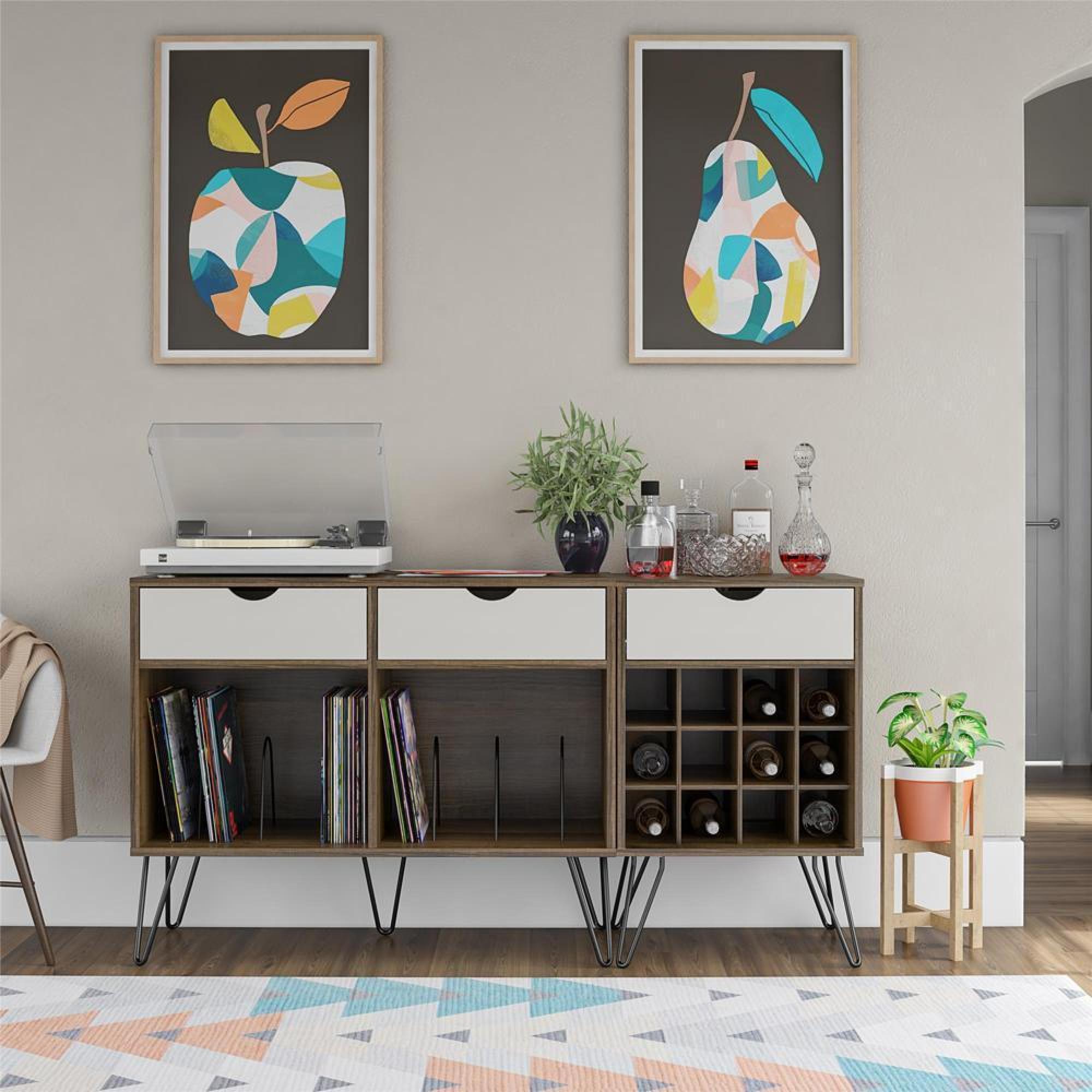 Novogratz Concord Wine Rack Cabinet - Brown Oak - 8374322COMNUK