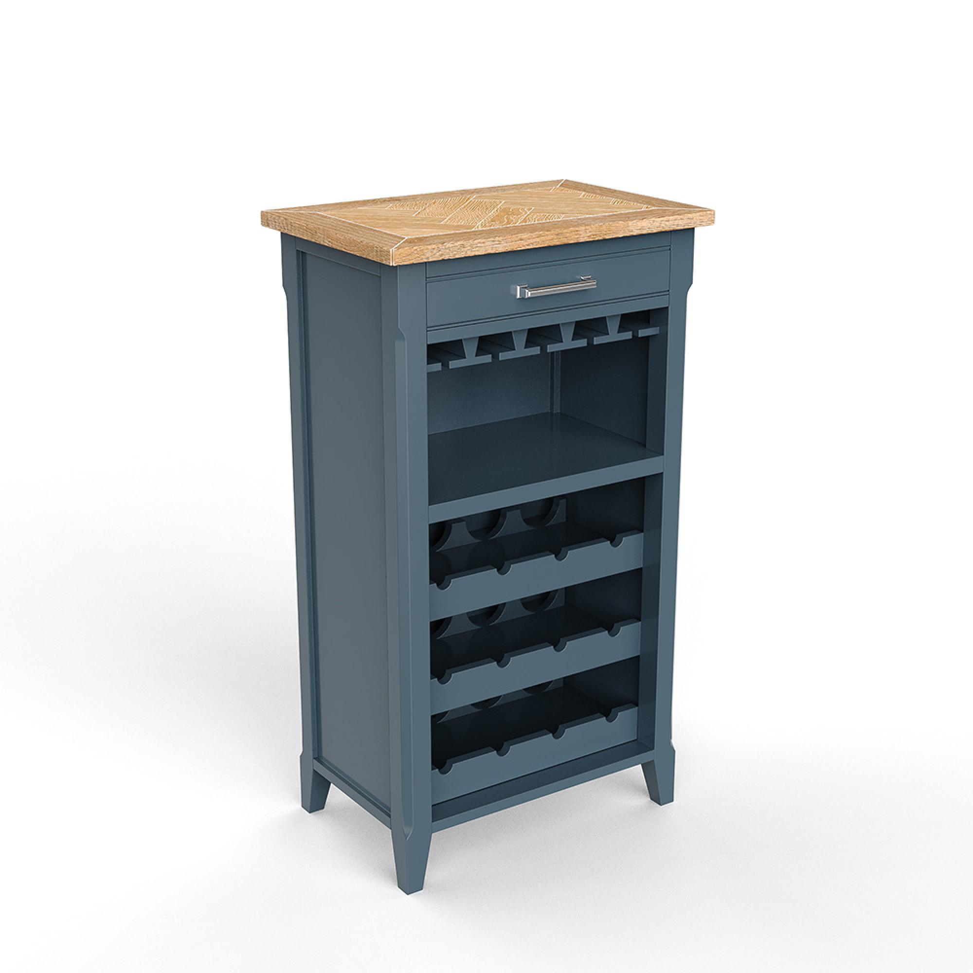Signature Blue Wine Rack - 4 Shelf