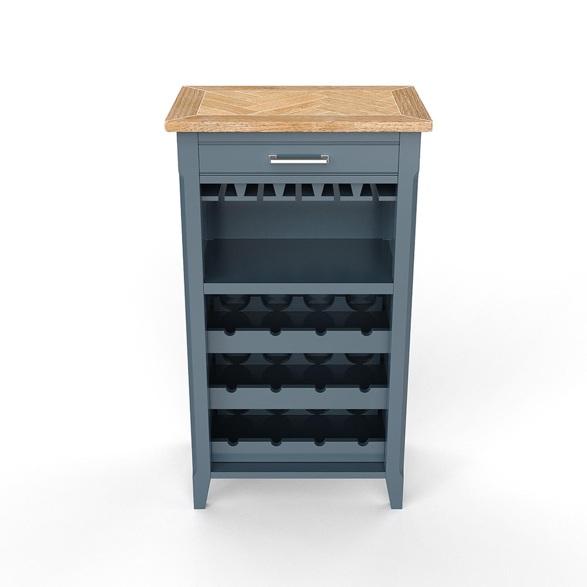 Signature Blue Wine Rack - 4 Shelf