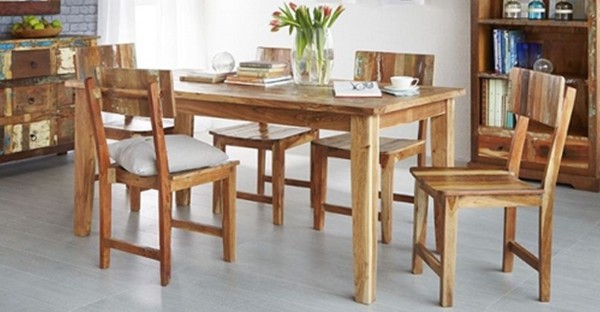 Buy Round Dining Table - 120CM - Glass and Wood - Ebra Natural 61163 in the  UK