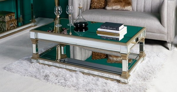 Living room store mirror table