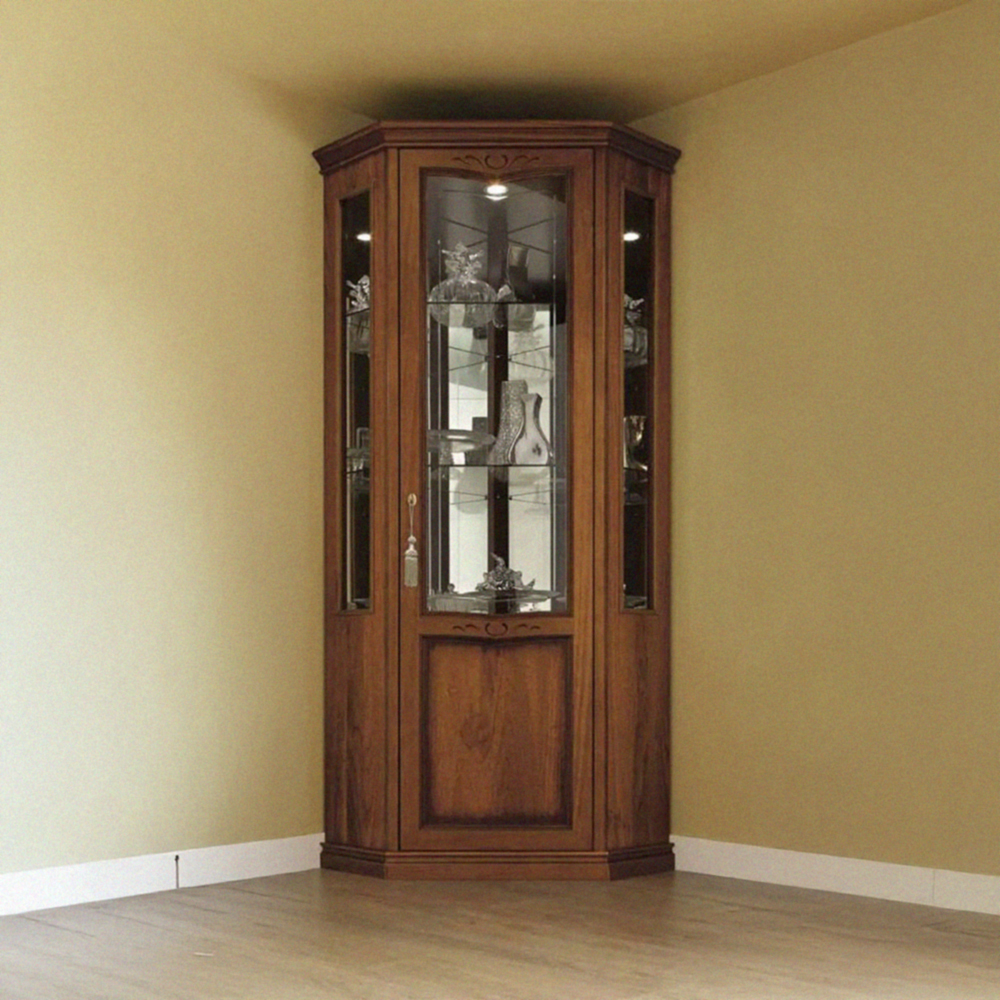 Dark Wood Display Cabinets