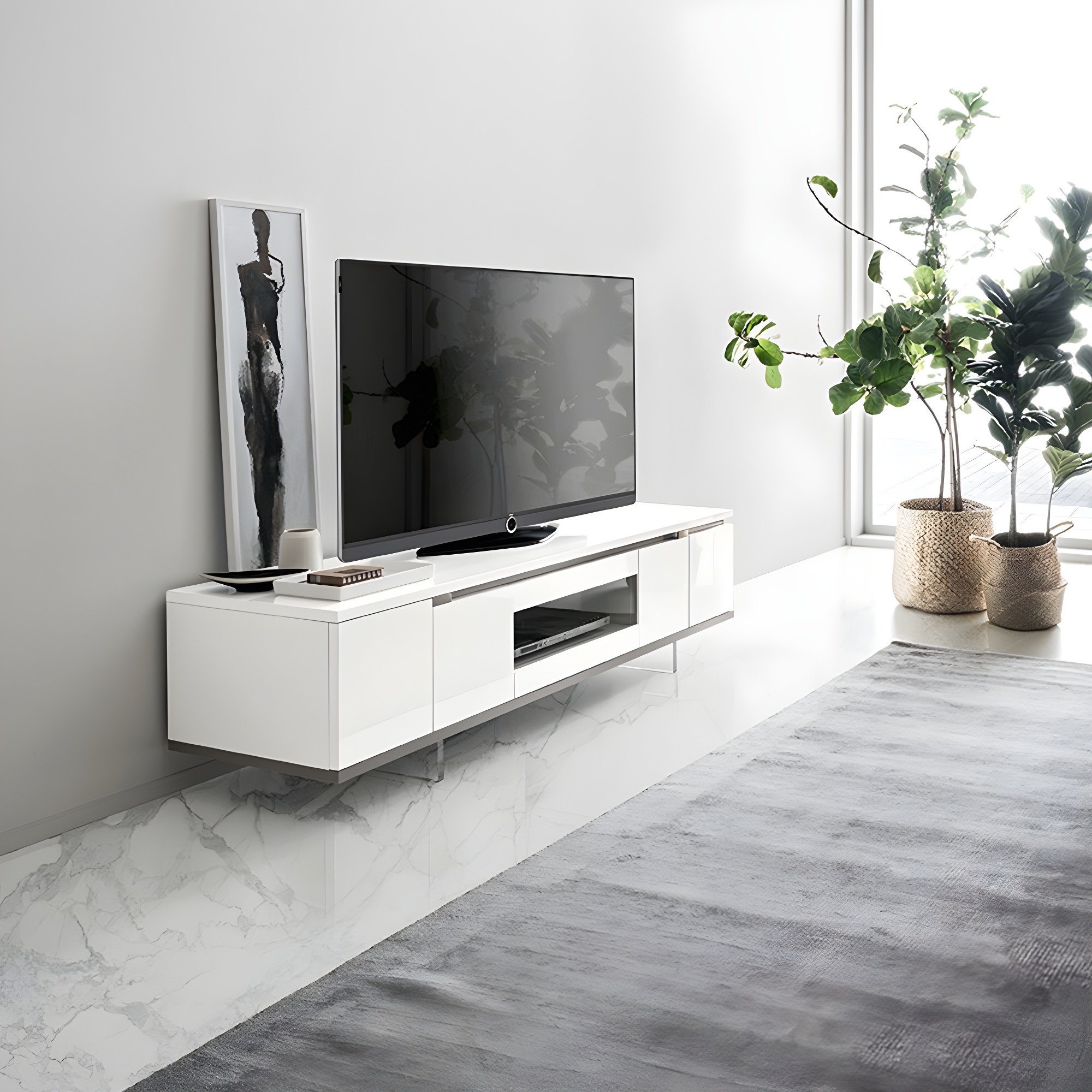 White High Gloss TV Units
