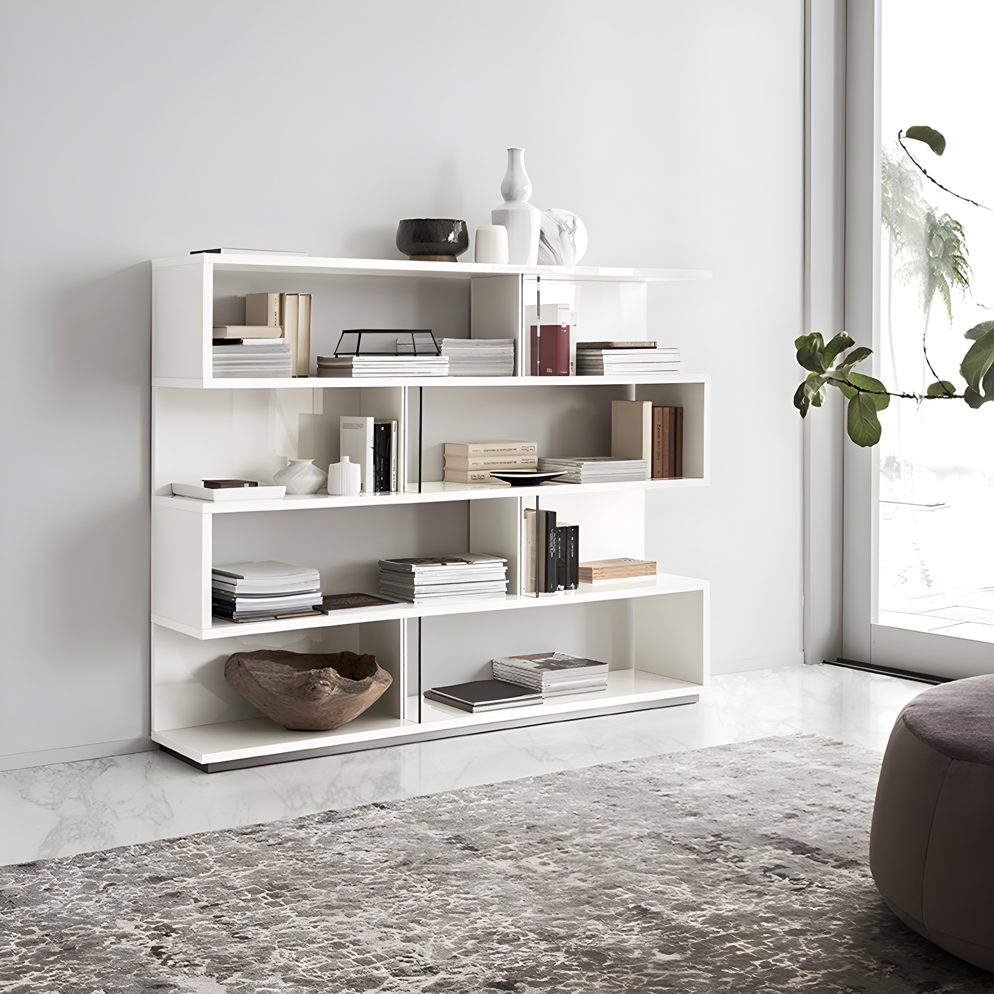 White High Gloss Bookcases