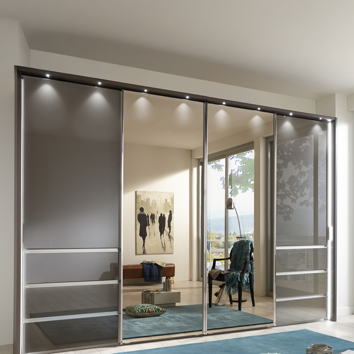 Grey High Gloss Wardrobe