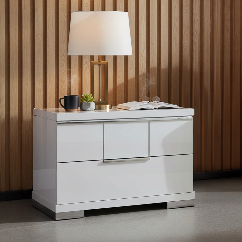 White High Gloss Bedside Tables