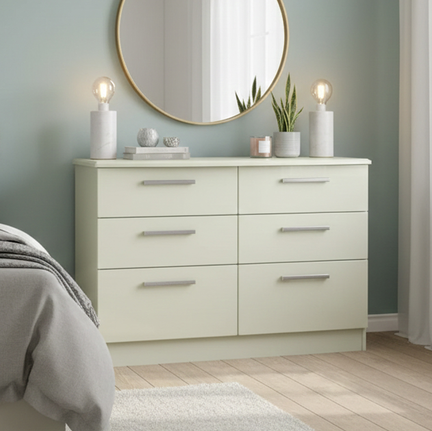 Cream High Gloss Chest of Drawer