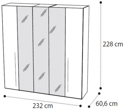 5 Door 3 Mirror Door