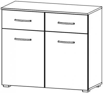 645R : 2 Door 2 Drawer Combi Chest - Decor Front