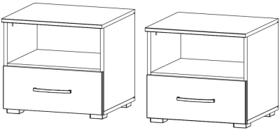 63P0 : 2x1 Drawer 1 Niche Narrow Bedside Cabinet - Decor Front