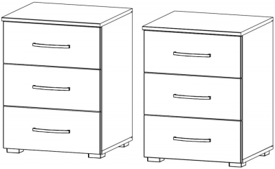 637D : 2x3 Drawer Bedside Cabinet - Decor Front