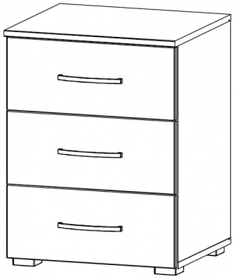 637C : 3 Drawer Bedside Cabinet - Decor Front