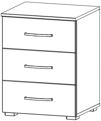 671C : 3 Drawer Chest Cabinet - Glass Front