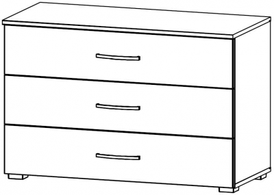 6G34 : 3 Drawer Chest - Glass Front