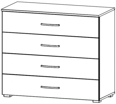 645T : 4 Drawer Wide Chest - Decor Front
