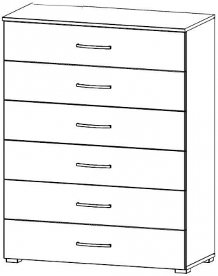 62Y0 : 6 Drawer Wide Chest - Decor Front