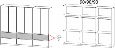 41J5 : 6 Door 6 Drawer Combi Wardrobe - Decor Front