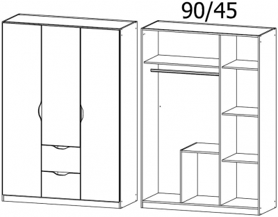 31C1 : 3 Door 2 Drawer Combi Wardrobe
