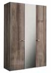 3 Door 1 Mirror Wardrobe