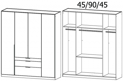 0048 - 4 Door 3 Drawer Wardrobe