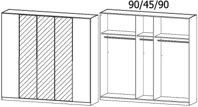 5M09 - 5 Door 3 Mirror Wardrobe