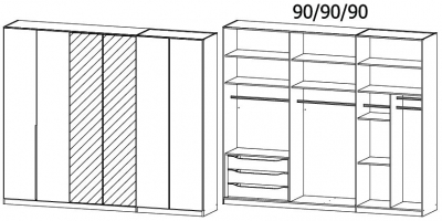 0AD6 - 6 Door 2 Mirror Wardrobe
