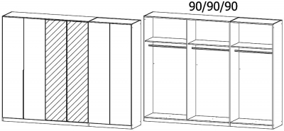 5F30 - 6 Door 2 Mirror Wardrobe