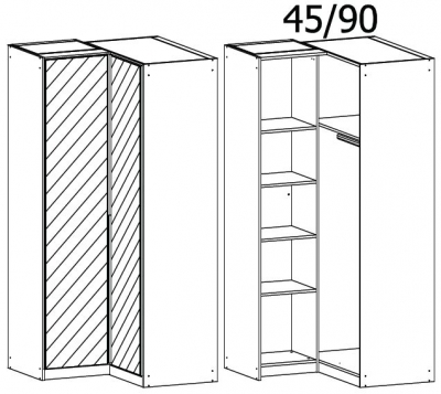 5062 - 2 Mirror Door Corner Wardrobe