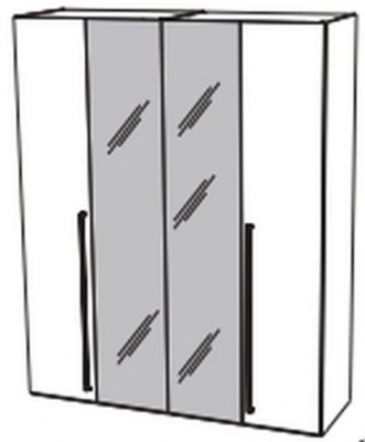 4 Door 2 Mirror Wardrobe