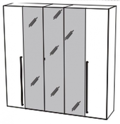 5 Door 3 Mirror Wardrobe