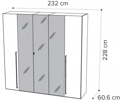 5 Door 3 Mirror Wardrobe