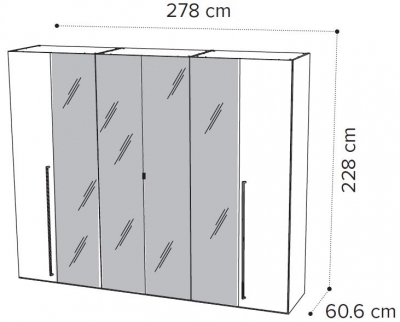 6 Door 4 Mirror Wardrobe