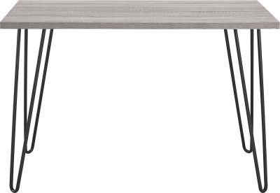 Alphason Owen Distressed Grey Oak Retro Industrial Desk with Hairpin Legs