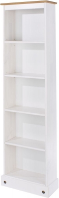 Corona White Mexican Pine Tall Narrow Bookcase