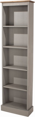Corona Grey Mexican Pine Tall Narrow Bookcases