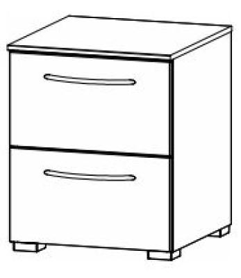 6D33 : 2 Drawer Bedside Cabinet with Color Front