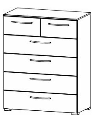 6DB2 : 6 Drawer Chest with Color Front