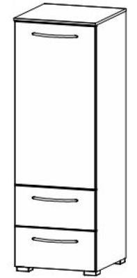 7D13 : 1 Right Door 2 Shelves 2 Drawer Combi Chest with Color Front