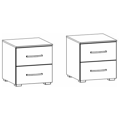 2 Drawer Bedside Cabinet (Pair)